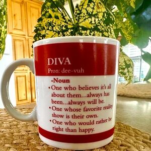 Pier 1 - Red and White Diva Mug-for the Diva in You